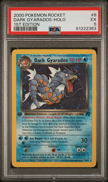 Dark Gyarados (8) - PSA 5 1st Edition