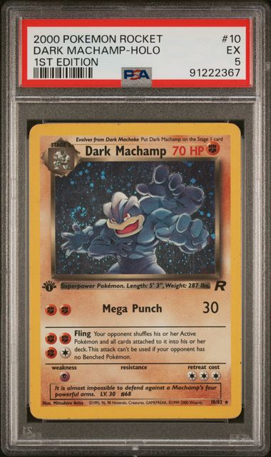 Dark Machamp (10) - PSA 5 1st Edition